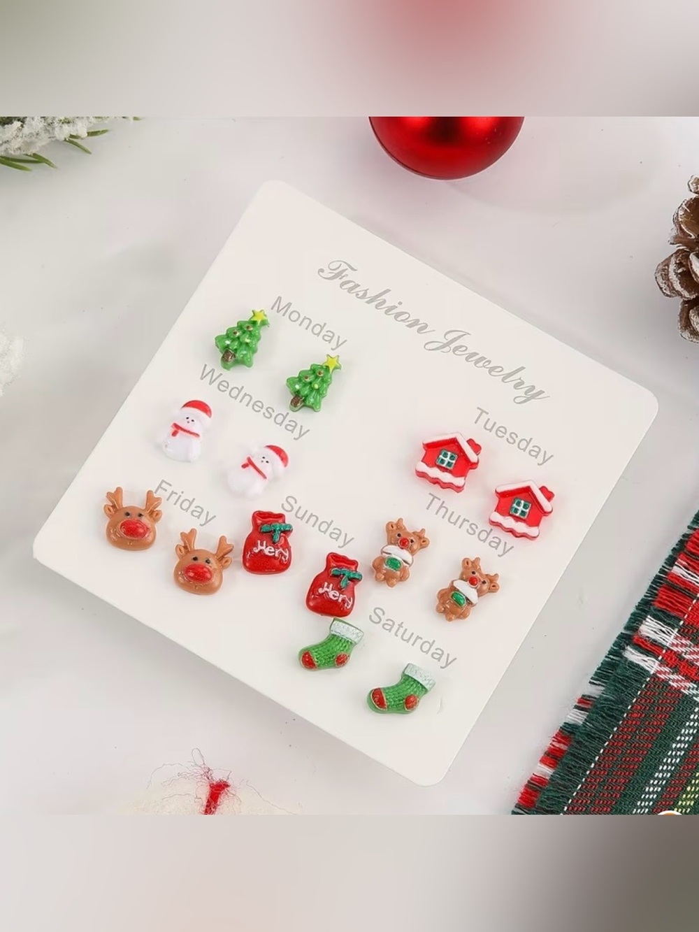 Christmas Stud Earring Set - 7 pairs 🦩🦩